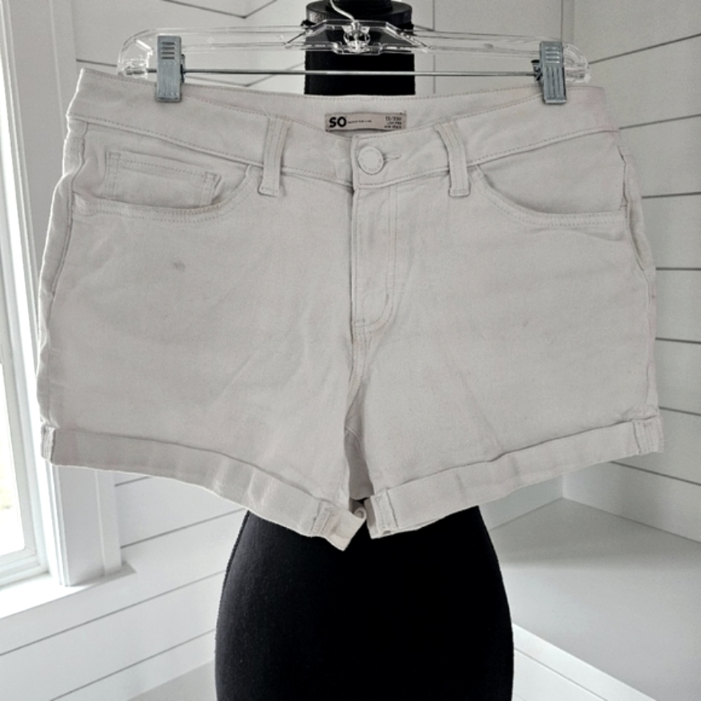 SO Women's White Denim Shorts